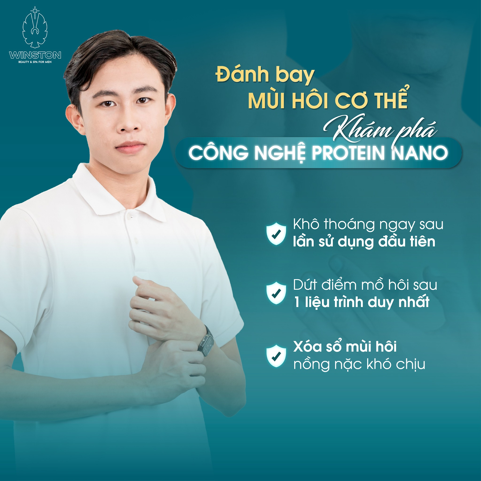 Hết mùi hôi nách nhanh chóng khi liên hệ Viện Thẩm Mỹ Nam WINSTON